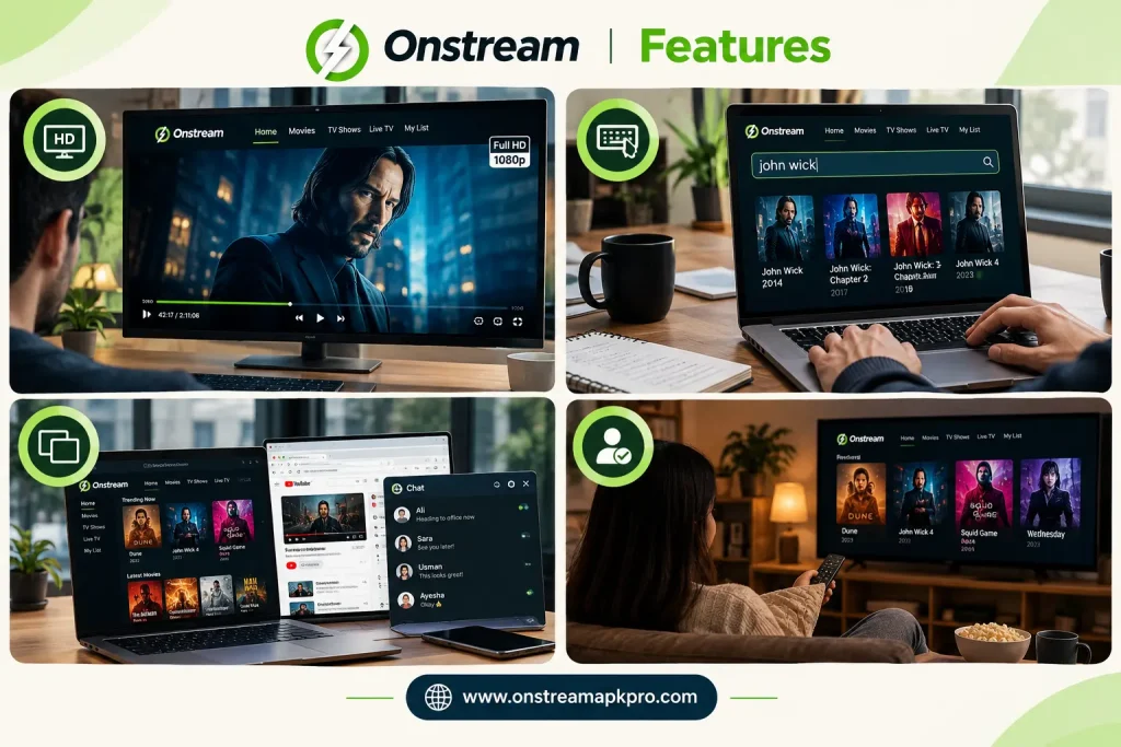 OnStream for PC: Free & Easy Download (Win 11,10,8.1 & Mac) 2 Onstream PC Features