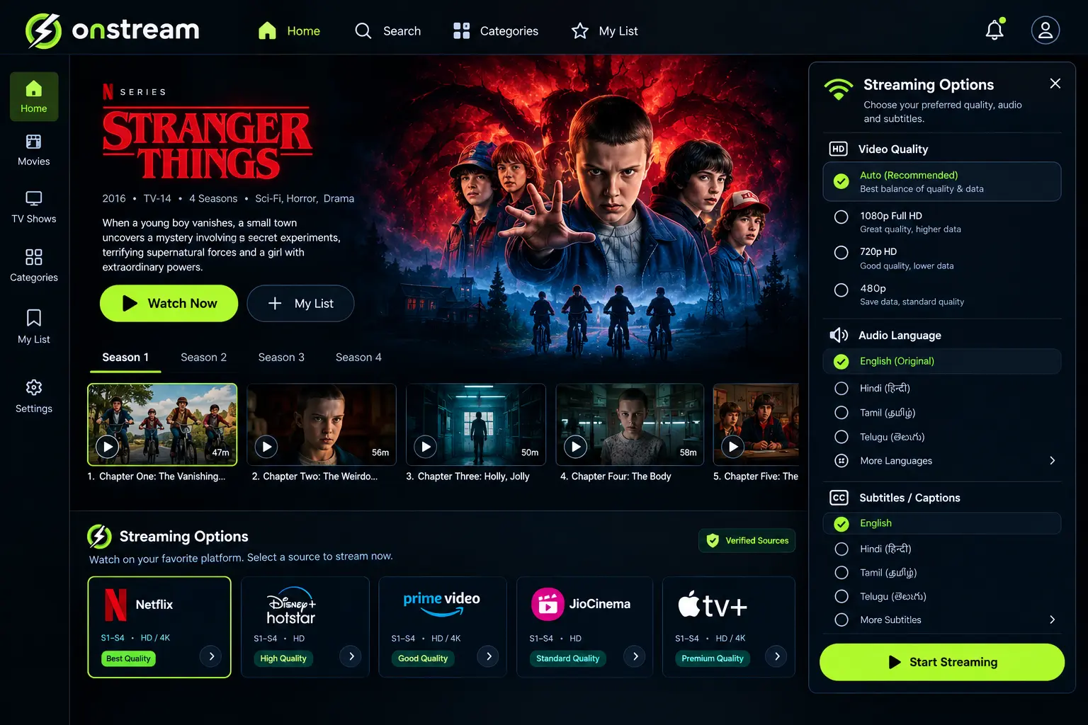 OnStream APK Old Version (2026): Safe Download Guide 7 Streaming options in onstream old version apk